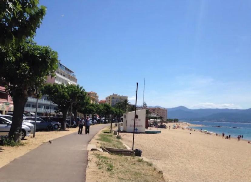 Ajaccio Magnifique T2 37M2 Centre Ville Vue Mer Au Bord De La Plage Neuf 4 Couchages Balcon Parking Prive Ferme Clim Wifi Exteriör bild